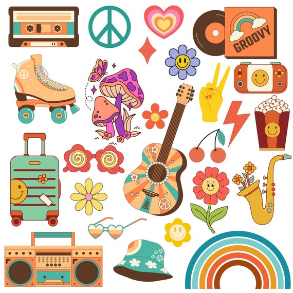 Boho Hippie Svg, Retro Svg, Groovy Svg, Boho Flower Svg, Boho Hippie Clipart, Retro Flower Svg, Retro Cut File, Flower Svg, Retro Daisy Svg