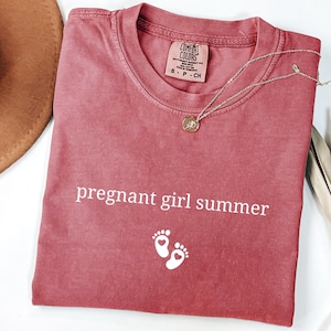 Chemise d'été fille enceinte, chemise faire-part de grossesse, cadeau de baby shower, cadeau future maman, t-shirt révélation pour bébé, jolie chemise de grossesse