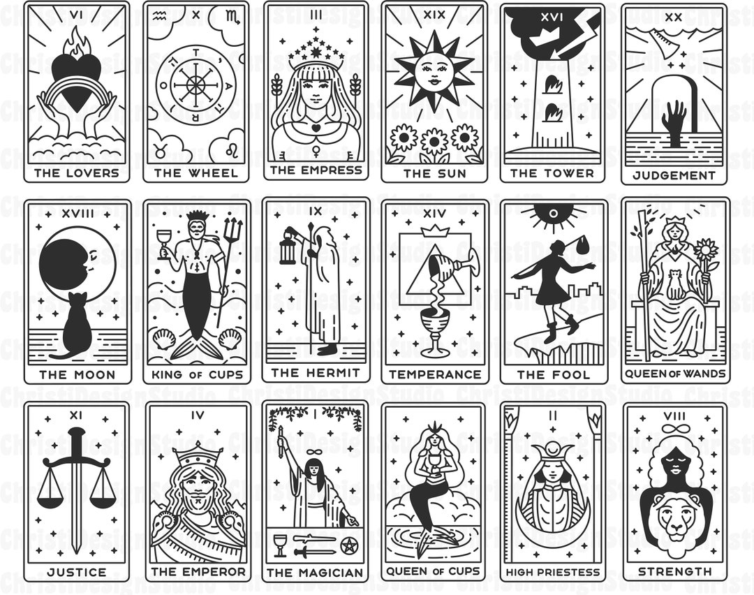 Tarot Cards Svg, Witch Tarot Svg, Major Arcana Svg, Tarot Svg ...