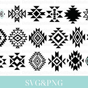 Lot aztèque de Svg, Svg d'éléments du sud-ouest, Svg de modèle tribal, Svg de modèle aztèque, Svg d'éléments aztèques, Svg de l'ouest, fichier de coupe tribal, Cricut