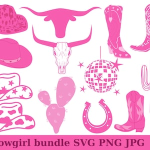 Cowgirl svg bundle, cowgirl clipart, cowgirl hat svg, cowgirl boots svg, cow skull svg, horseshoe svg, bachelorette party svg, western svg