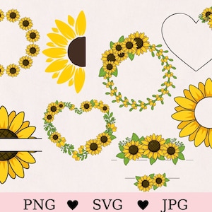 Sonnenblume svg, Sonnenblume png, Blume svg, Blumenbündel, Bundle svg, sofortiger digitaler Download, Cricut, Silhouette, Cricut für SVG, Cut Files