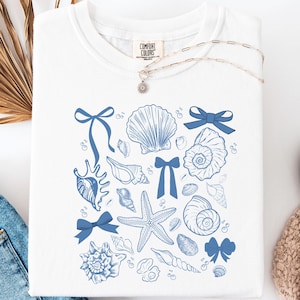 Coquette Seashell Svg, Seashell Shirt Png, Beach Lover, Ocean Lover Gift, Coquette Shirt, Summer Vibes Png, Summer Shirt Svg, Vintage Summer