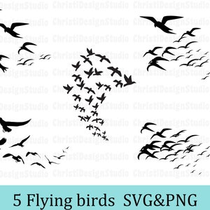 Zwerm vogels SVG bundel, zwerm vogels clipart, zwerm vogels gesneden bestand, vogel SVG, vliegende vogels SVG, vogels silhouet, vogels gesneden bestanden