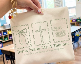 Jesús me hizo maestro PNG, Maestro SVG, Maestro cristiano PNG, Camiseta cristiana PNG, Camiseta de maestro PNG, Regalo para maestro, Regreso a clases PNG