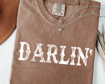 Maglietta Darlin', Darlin' PNG, Maglietta da Cowgirl, Maglietta da Cowgirl Western, Maglietta del Sud, Maglietta Western, Regalo per Lei, Maglietta da Ragazza Country, Cowgirl