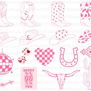 Pacchetto Cowgirl Svg, Stivali da Cowgirl Svg, Addio al nubilato Svg, Cappello da Cowgirl Svg, Andiamo ragazze Svg, Teschio di mucca Svg, Western Svg Png, File di taglio