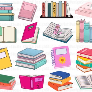 Book Clipart, School Clipart, Book Png, Reading Clipart, Book Lovers Png, Literature Clipart, Book Cut File, Stuck Of Books, Digital File