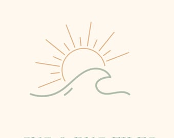 Sol y olas SVG, verano PNG, amante de la playa, playa retro PNG, sol y olas PNG, vibras veraniegas PNG, camiseta de verano, verano SVG, olas PNG