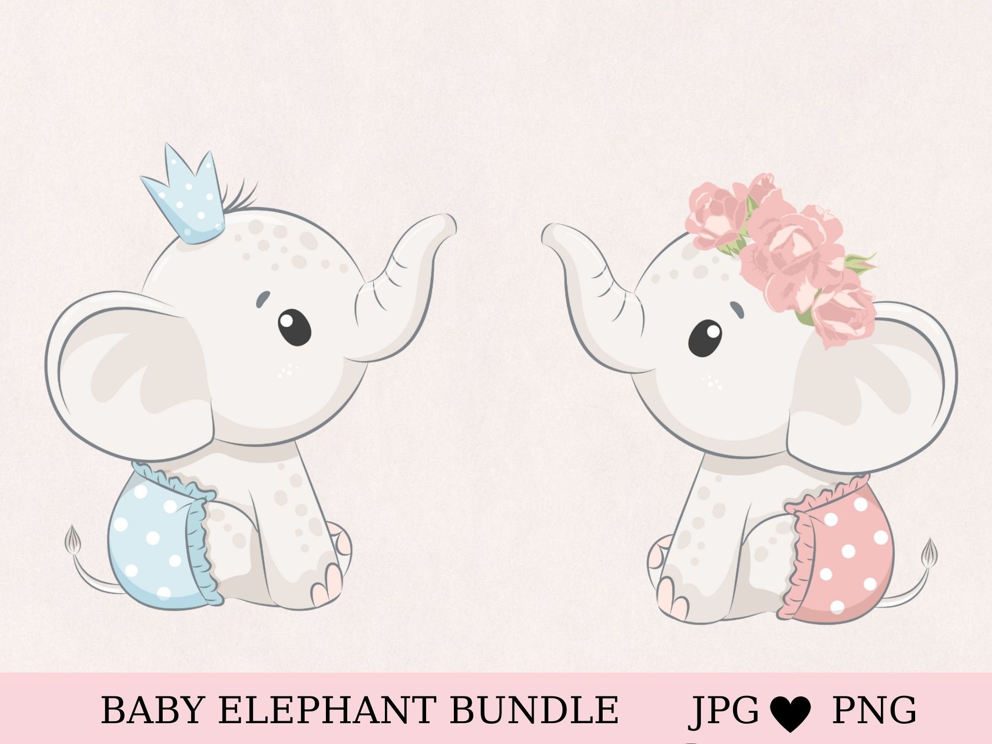 New Baby Gift Wrap for Baby Boys or Girls Cute Elephant Neutral