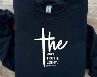 The Way The Truth The Light Svg, Christian Shirt, Christian Png, Religious Shirt, John 14:6, Gift for Christian, Jesus Svg, Scripture Svg
