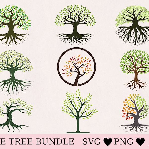 Tree of life svg,  tree of life bundle, family tree svg, tree of life png, tree vector svg, instant download, cricut, silhouette, cut file