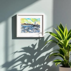 Barche a vela in mare - Acquerello e inchiostro originali 15 x 21 cm - Paesaggio marino con tecnica mista - Spedizione gratuita
