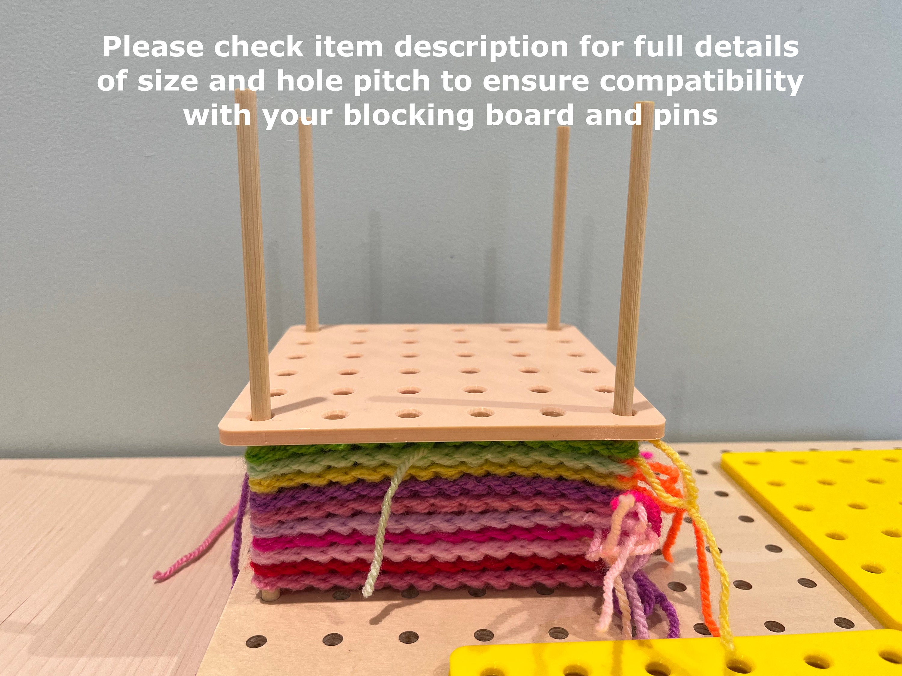 Whoaoh 9.25 Inches Crochet Blocking Board, Granny Square Blocking Board with Pegs, Blocking Mats for Knitting with 20 Stainless Steel Rod Pins and Knitting