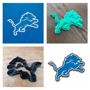 Detroit Lions Patch, NFL Sports Team Logo, Size: 4.1 x 3.2 inches