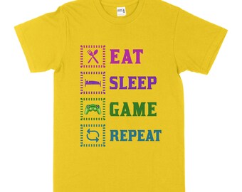 Gamer Shirt, Gamer Shirt, Gaming Shirt, Geschenk für Gamer, Gamer Shirt DIY, Eat Sleep Game Repeat, Gamer Geschenk, Stream Emotes Gamer