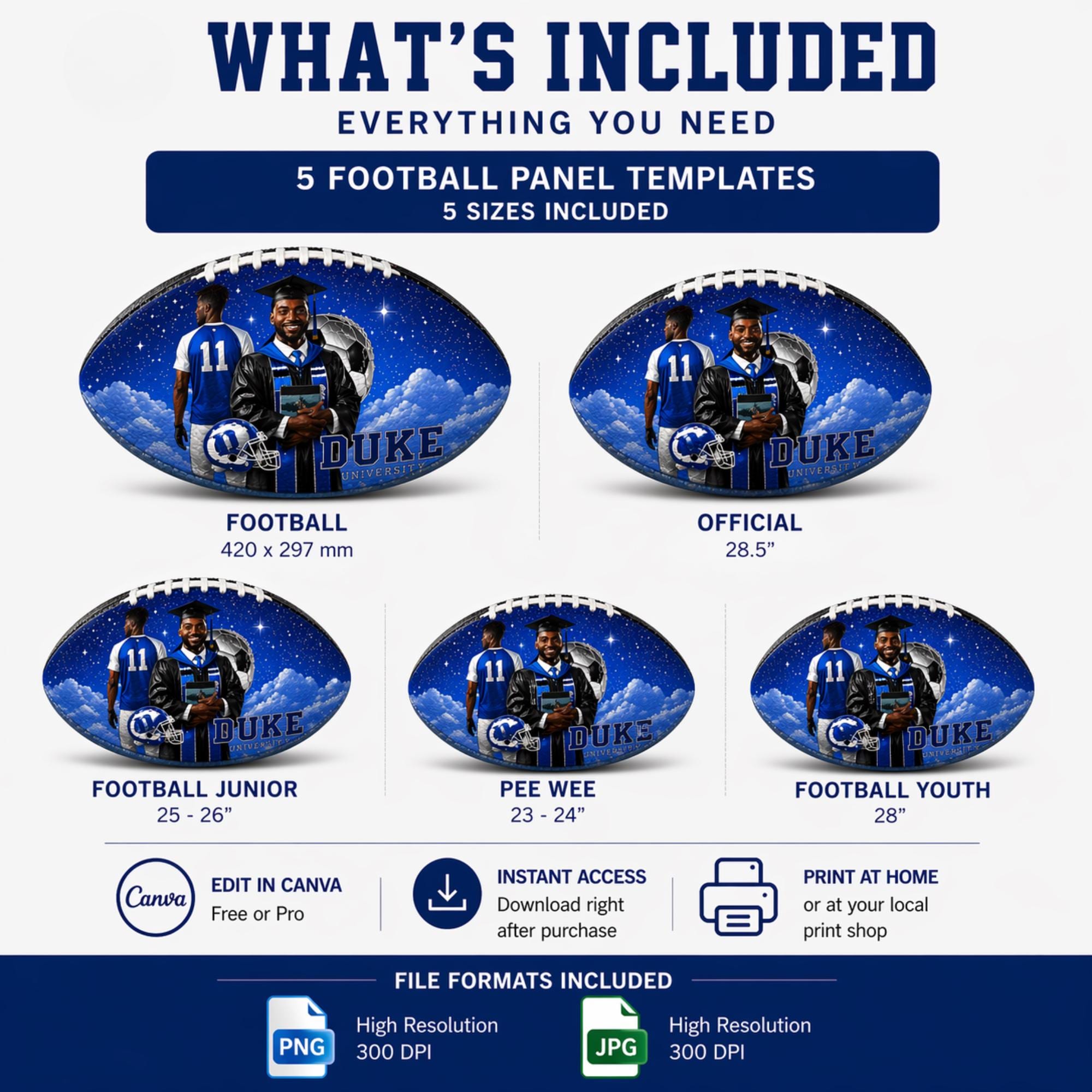 Football Panel Template | Custom Photo Ball Wrap | Personalized ...