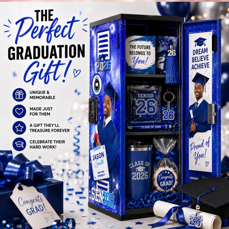 Graduation Locker Template | Personalized Grad Gift, Class of 2026 ...