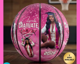 Sjabloon basketbalpaneel | Aangepaste foto bal wrap | Afstuderen basketbalcadeau | Bewerkbaar canvas