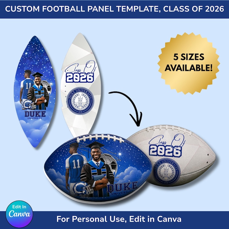 Football Panel Template | Custom Photo Ball Wrap | Personalized ...