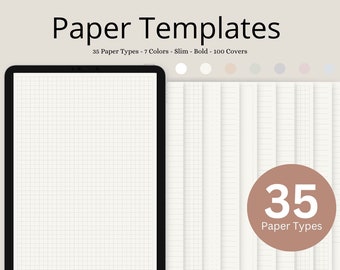 Digital Note Taking Paper Templates for Goodnotes, Notepaper Templates for iPad