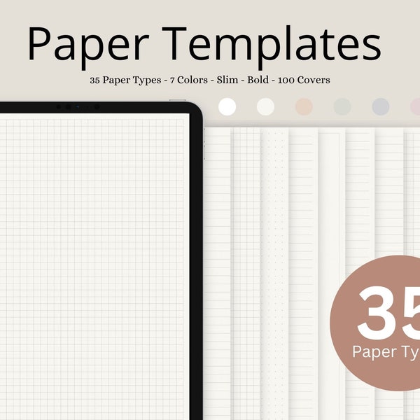 Digital Note Taking Paper Templates for Goodnotes, Notepaper Templates for iPad