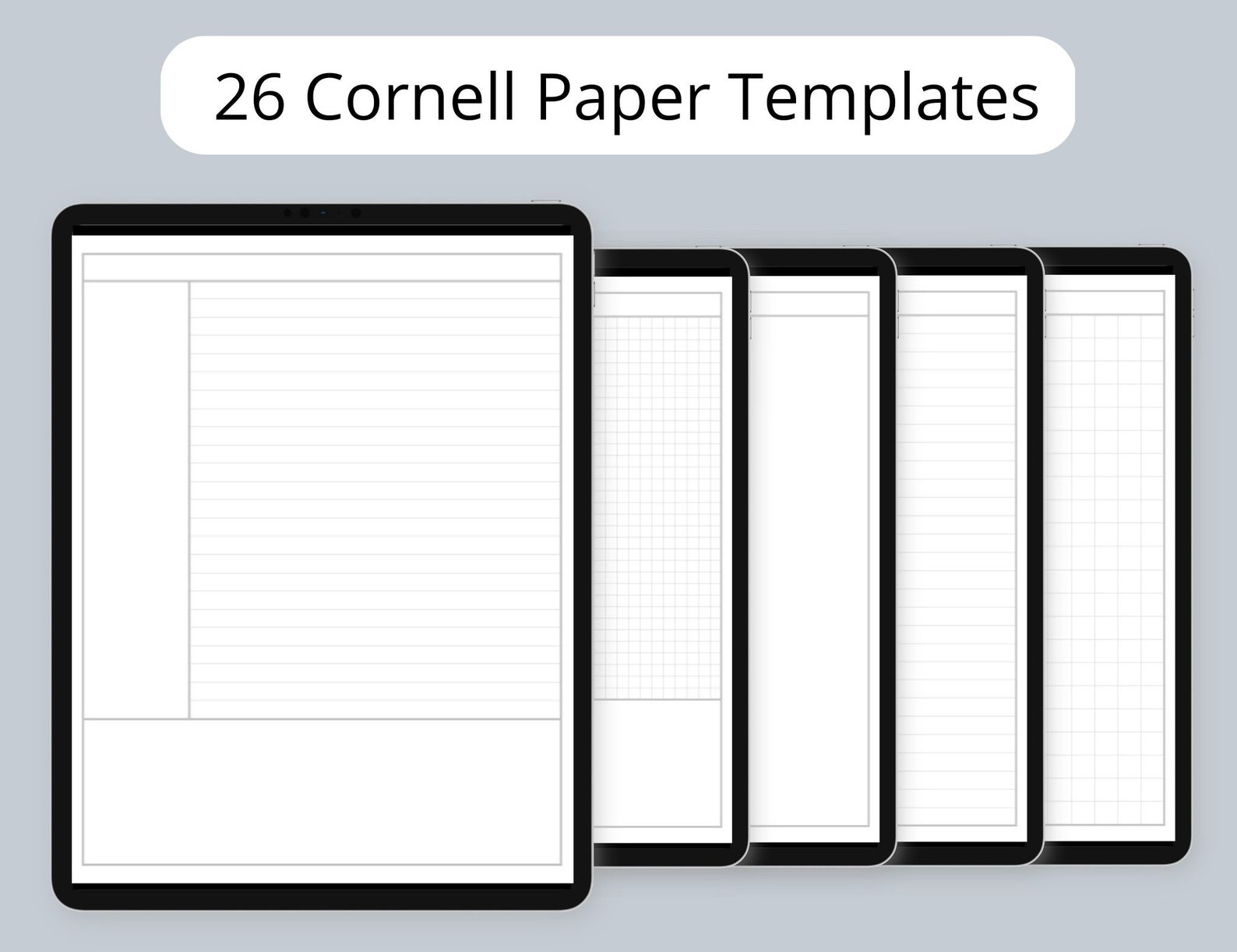 Cornell Paper Templates for Goodnotes and Notability, Minimalistic