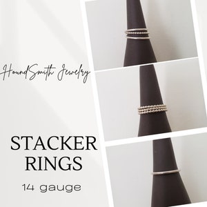 Sterling Silver Stacker Rings 14 gauge