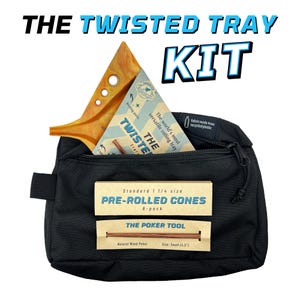 Rolling Tray Kit | The Twisted Tray Bundle With Extra Packing Tool, Pre Rolled Cones, and Stash Bag Included Color: Solar Flare