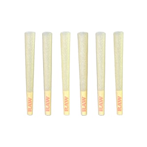 Natural Pre Rolled Cones 1 1/4 Size  | RAW Classic | Standard Size | 6 pack