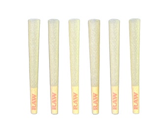 Natural Pre Rolled Cones 1 1/4 Size  | RAW Classic | Standard Size | 6 pack