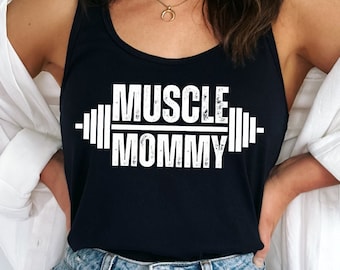 Muscle Mommy tank top, Womens weightlifting tank top, womens racerback tank top, Gift For Gym Lover, Womens workout tank, Mom gym tank