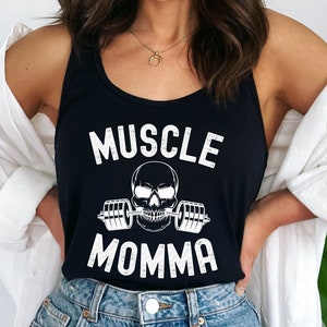 Muscle Momma tank top, Womens weightlifting tank top, womens racerback tank top, Gift For Gym Lover, Womens workout tank, Mom gym tank