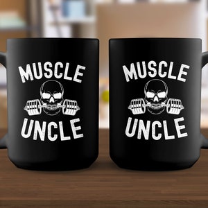 Uncle Weightlifting Mug, Gym Skeleton Barbell Graphic Mug, Cool Muscle Uncle Gym Workout Coffee Cup, Non-Personalized Fitness Drinkware image 7