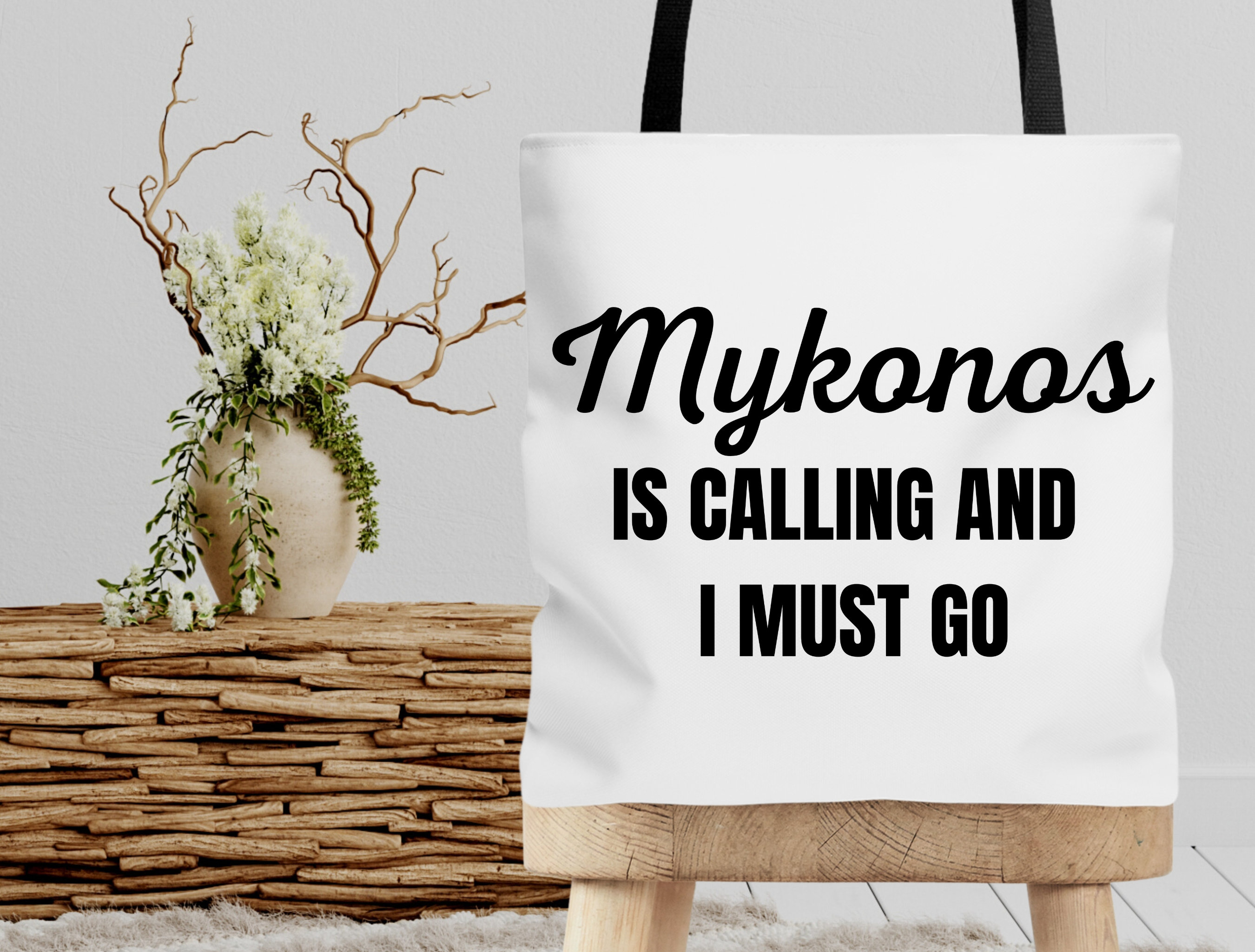 Mykonos is Calling and I Must Go Tote Bag Funny Mykonos Gift