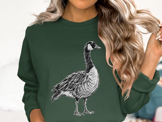 Canada Goose, Vintage Goose Sweatshirt, Canada Goose Bird Watching Crewneck, Wildlife Nature Lover Pullover, Dark Academia Birder Graphic Bird Sweater
