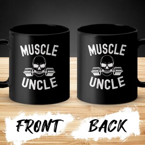 Uncle Weightlifting Mug, Gym Skeleton Barbell Graphic Mug, Cool Muscle Uncle Gym Workout Coffee Cup, Non-Personalized Fitness Drinkware image 4