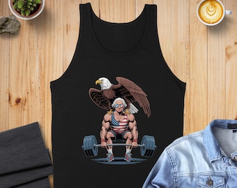 American Eagle Tank Top, Patriotic Tank, Gym Tank Top, Weightlifting Tank, USA Tank Top, President Tank, Funny Tank Top, Workout Tank Top
