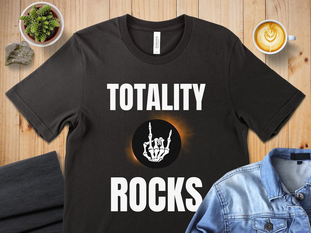 Totality Rocks 2024 Solar Eclipse T-shirt Funny Skeleton Rock on Design ...