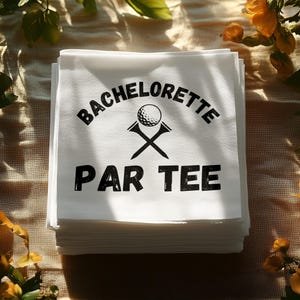 Bachelorette Par Tee Napkins, Custom Text, Golf Party Napkins, Funny Bachelorette Party, Golf Napkins, Personalized Wedding Napkins