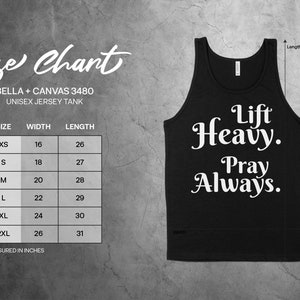 Christian Barbell Training Tank Top, Lift Heavy Pray Always, Cute Gym Workout Apparel, Fitness Motivation Clothing image 4