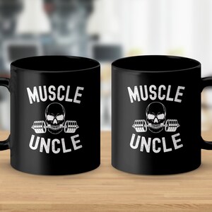 Uncle Weightlifting Mug, Gym Skeleton Barbell Graphic Mug, Cool Muscle Uncle Gym Workout Coffee Cup, Non-Personalized Fitness Drinkware image 8