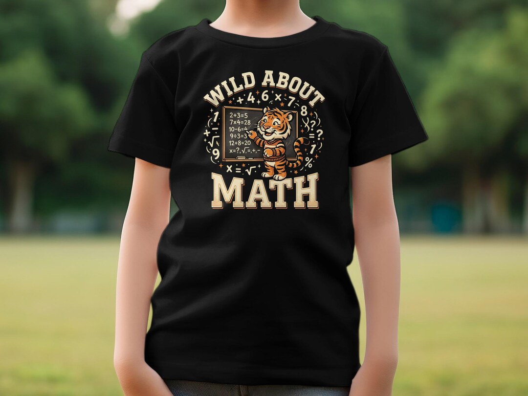 Tiger Ragebait Picture Math Wild About Math Tiger T-shirt, Cute Back to School Tee, Teacher Gift ...