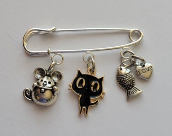 I Love My Cat pin Charm