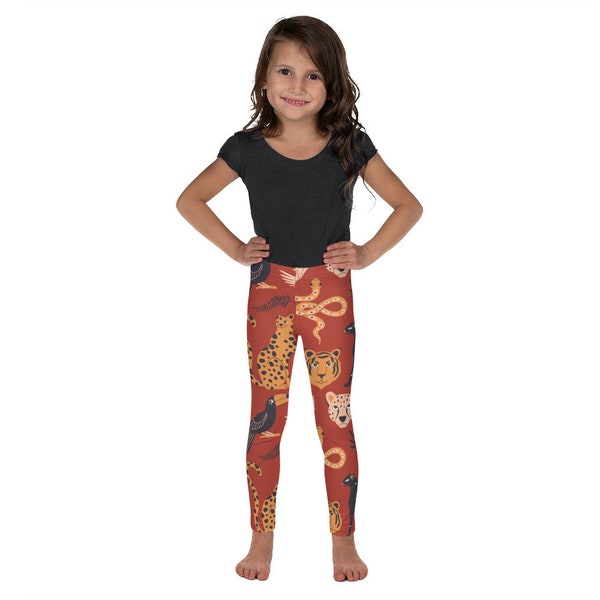 Jungle Animals Kid's and Toddler Leggings in Rust
