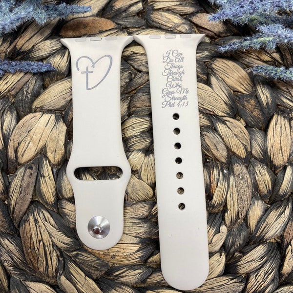 Personalized silicone watch band for Apple Watch 42/44/45/49 mm, engraved silicone watch band, design your own watch band