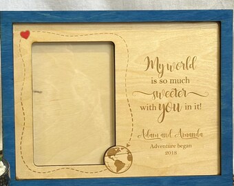 Personalized Couple Frame with Sweet Love Quote, 4x6 Photo Gift
