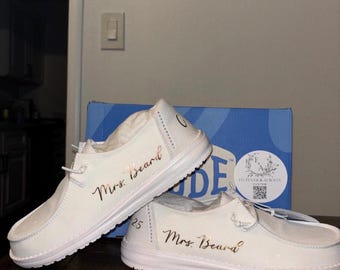 Womens / Wedding Custom Glitter Stardust Dude Shoes - Perfect a Bridal shower gift, Anniversary gift, Christmas Gift, Gift for her.