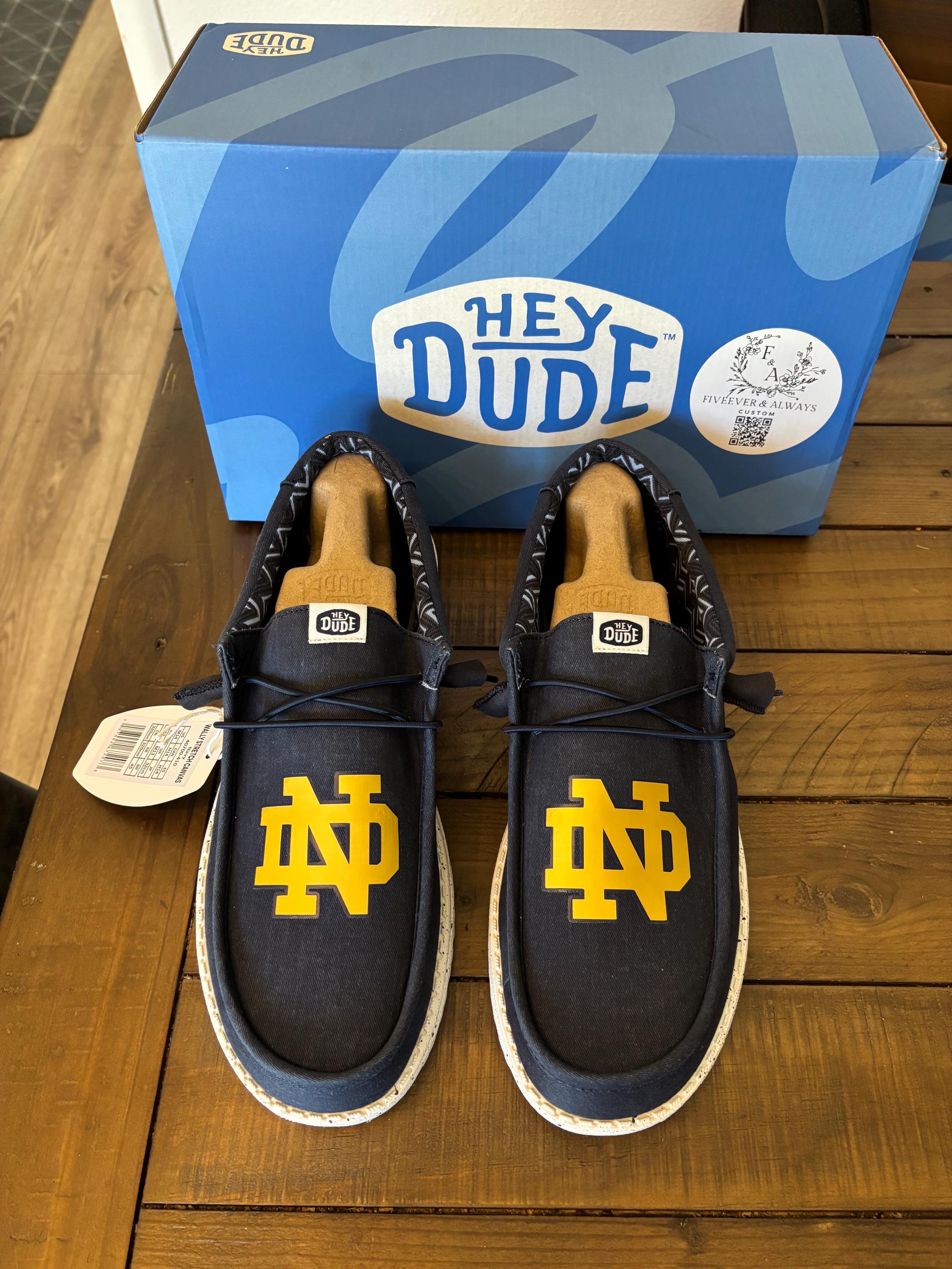 Custom Notre Dame Hey dudes NCAA Notre Dame Fighting Irish Custom Name Hey Dude Shoes main image 4