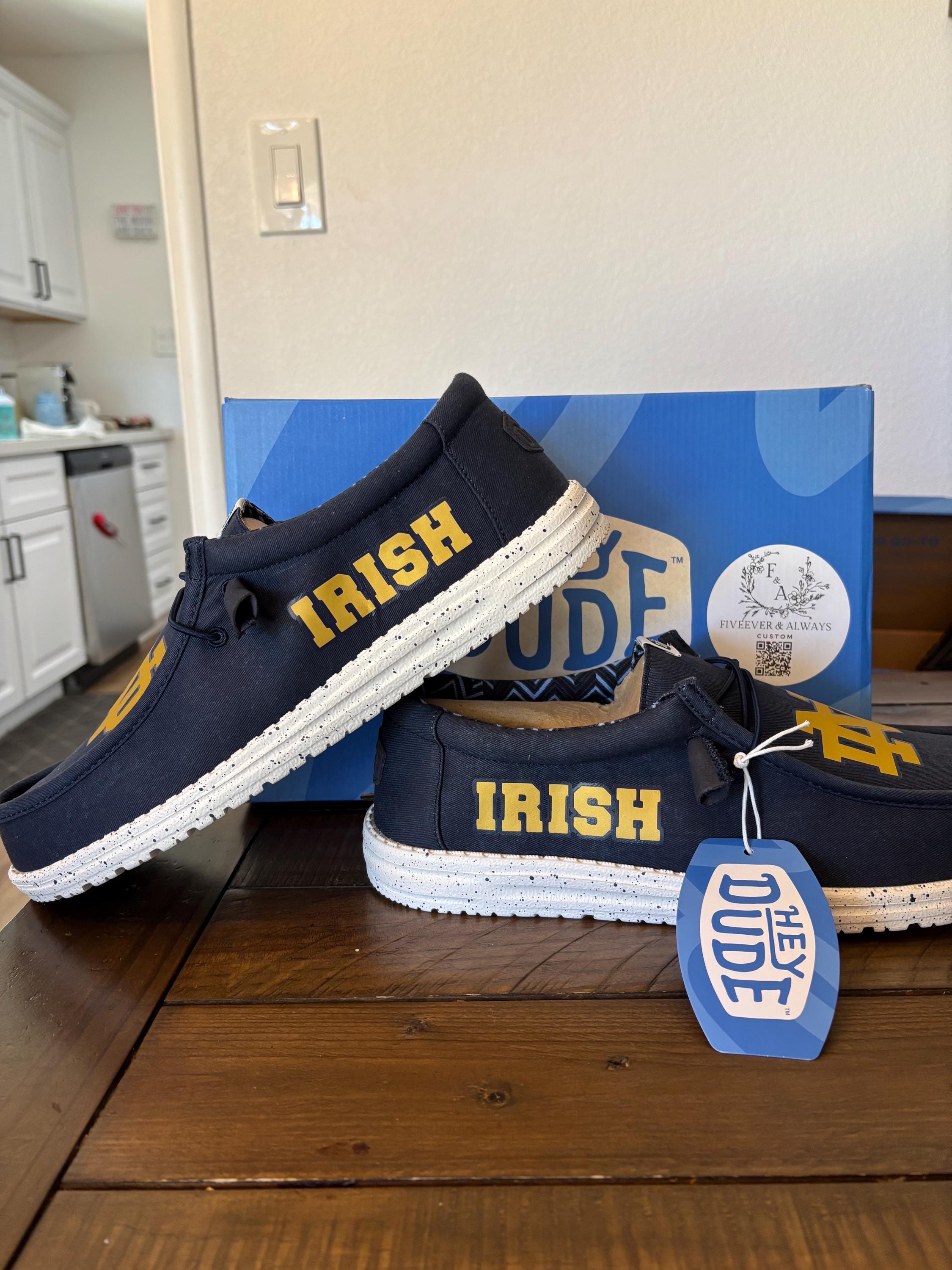Custom Notre Dame Hey dudes NCAA Notre Dame Fighting Irish Custom Name Hey Dude Shoes main image 3